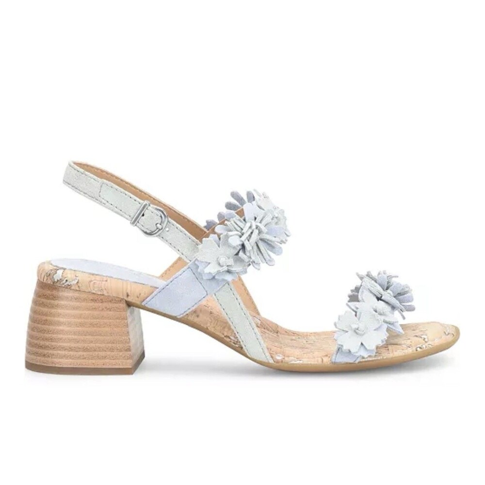 Born Springs Square Open Toe Block Heel Sandals Heels W31872 SZ 8 NWOB Floral